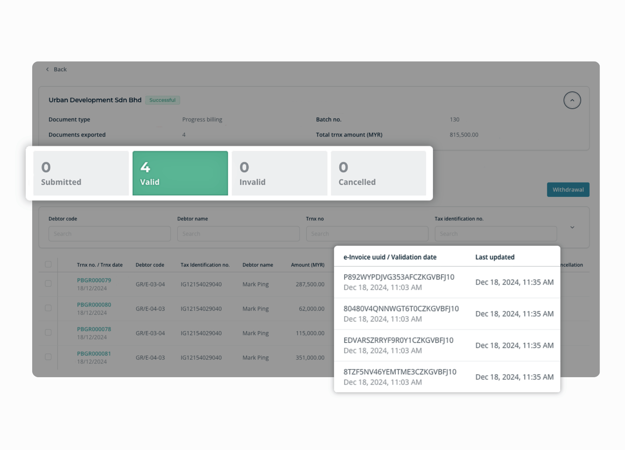 Real-Time Validation Tracking