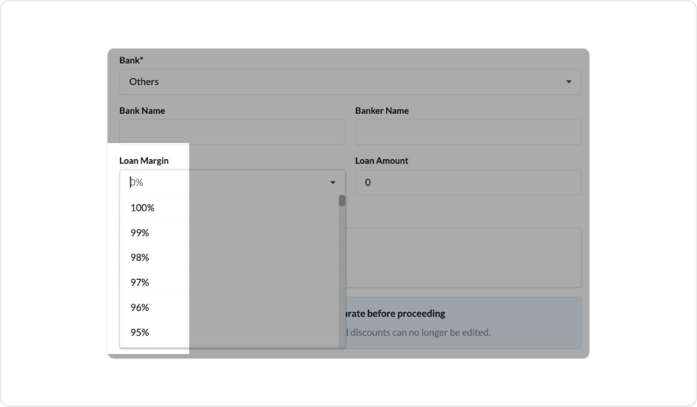 Sold pop-up with Loan Margin percentages sorted from high to low
